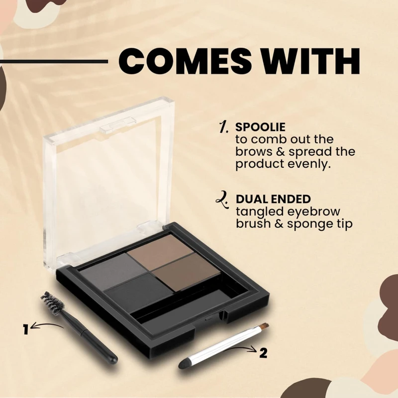 MARS 4 in 1 Eyebrow Powder Cake with Angled Eyebrow Brush and Spoolie | Long Lasting & Waterproof | (8g) - Thumbnail 4